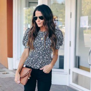 NWT Floral Peplum Top